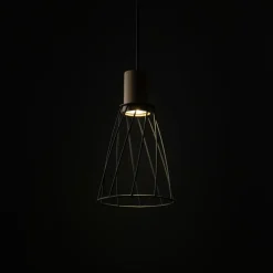 Store Smukła, druciana lampa z drewnem TK 10155 MODESTO WOOD SOSNA | Kaja Żyrandole Nowoczesne