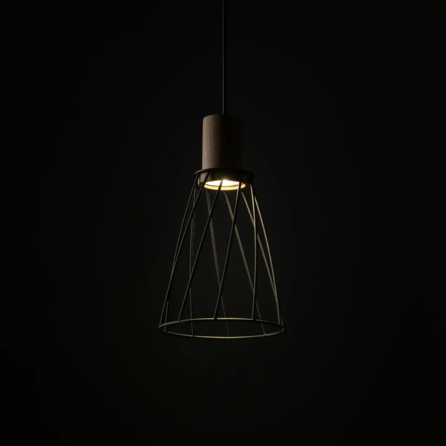 Store Smukła, druciana lampa z drewnem TK 10155 MODESTO WOOD SOSNA | Kaja Żyrandole Nowoczesne