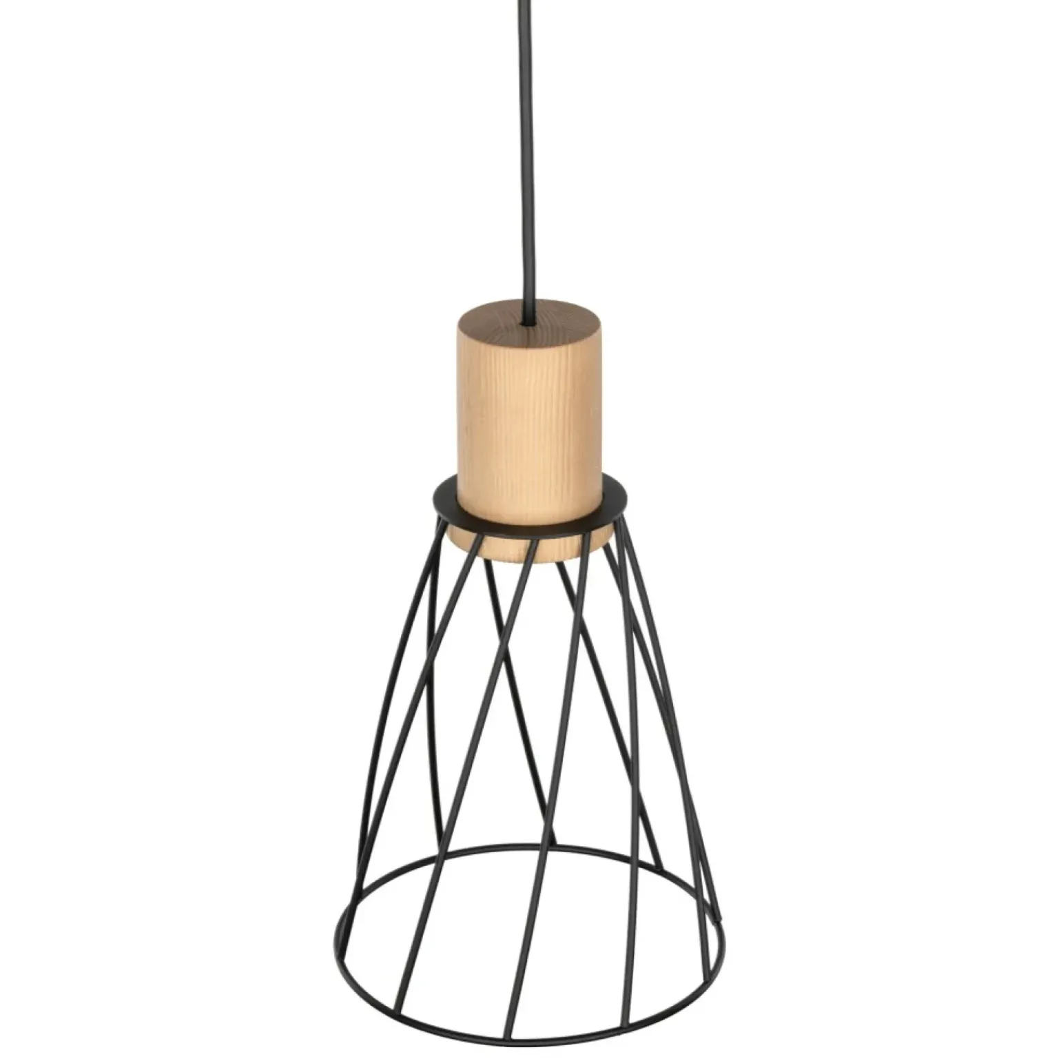 Store Smukła, druciana lampa z drewnem TK 10155 MODESTO WOOD SOSNA | Kaja Żyrandole Nowoczesne