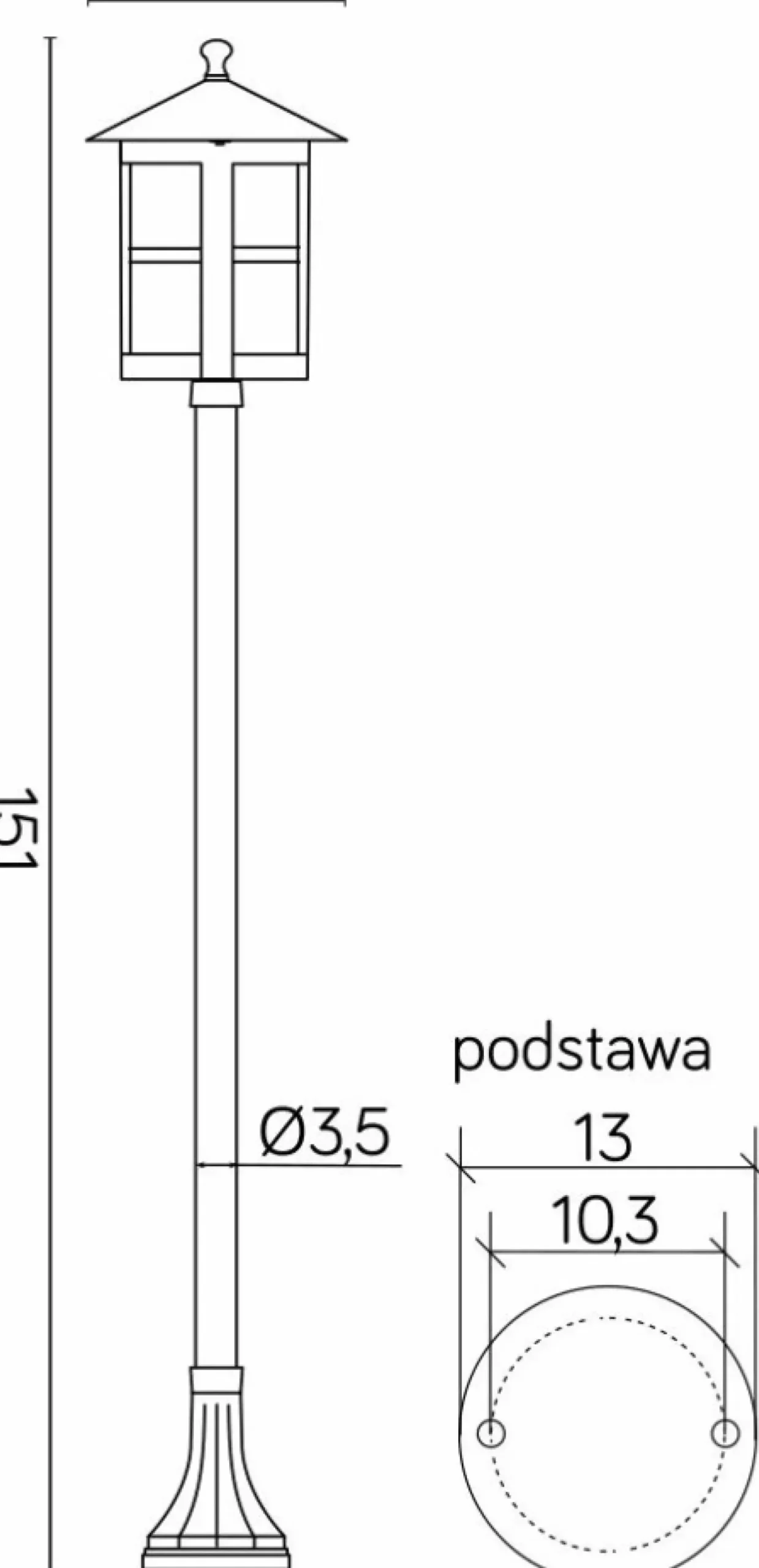 Sklep Kaja Smukła lampa stojąca, ogrodowa, gwint E27 K 5002/1/TD z serii CORDOBA | Kaja Ośw