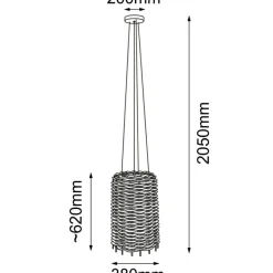 Best Sale Smukła lampa wisząca z plecionym abażurem ANT 5091 SUAMI | Kaja Żyrandole Nowoczesne