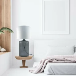 Sklep Kaja Smukła lampka stołowa z białym abażurem 5509WH AMARSA | Kaja