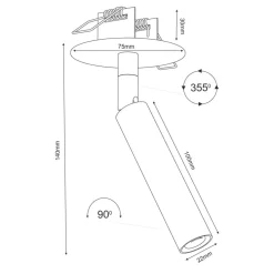 Sklep Kaja Smukła tuba mocowana podtynkowo ⌀2,2cm G9 ANT 3251 z serii ACE | Kaja