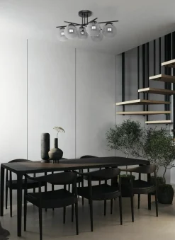 Fashion Spektakularna lampa sufitowa, grafitowe klosze K-5167 - GAMMA | Kaja Żyrandole Nowoczesne