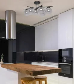 Fashion Spektakularna lampa sufitowa, grafitowe klosze K-5167 - GAMMA | Kaja Żyrandole Nowoczesne