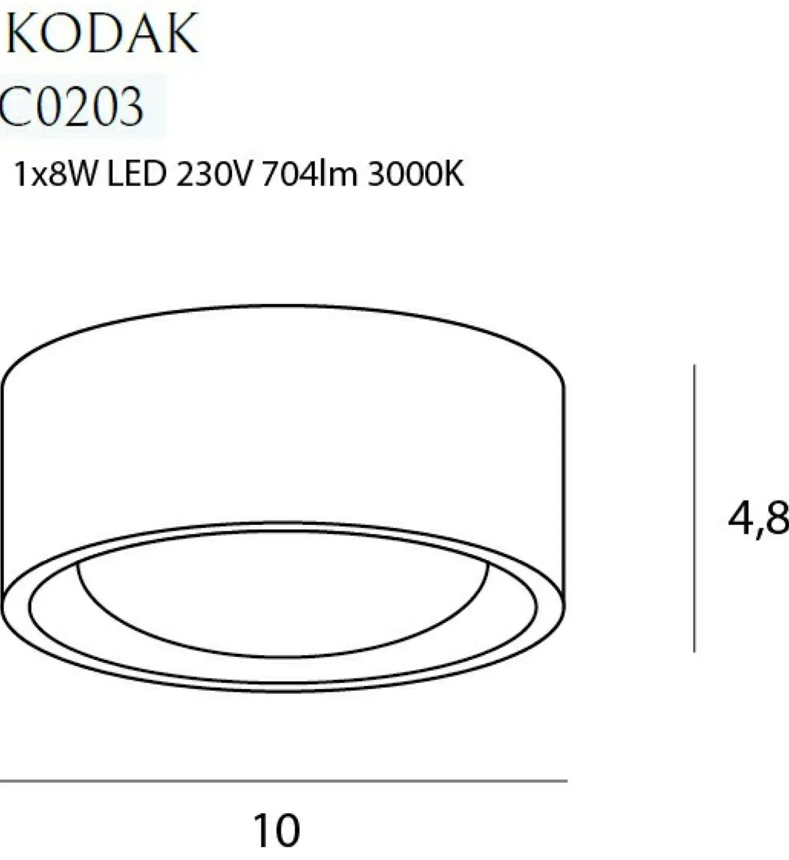 Sklep Kaja Spot natynkowy, plafon LED Ø10cm MX C0203 KODAK | Kaja Oświetlenie