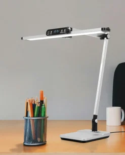 Sklep Kaja Srebrna lampa biurkowa, kreślarska, LED K-BL1321 z serii ARES