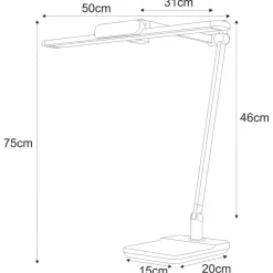 Sklep Kaja Srebrna lampa biurkowa, kreślarska, LED K-BL1321 z serii ARES