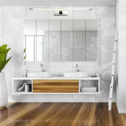 Sklep Kaja Srebrna lampa ścienna 62cm LED 4000K GS-LWB-20W CH ISLA | Kaja