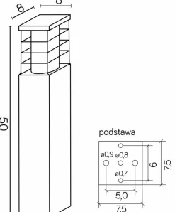 Sklep Kaja Srebrna lampa ogrodowa, prosta oprawa RADO II 2 AL z serii RADO II | Kaja Oświet