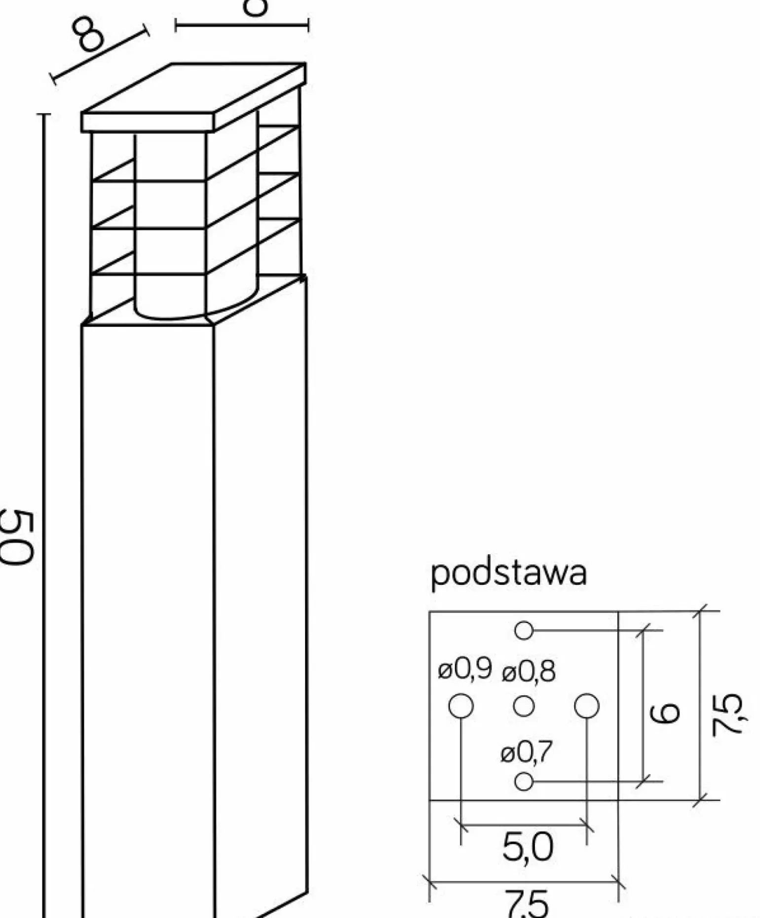 Sklep Kaja Srebrna lampa ogrodowa, prosta oprawa RADO II 2 AL z serii RADO II | Kaja Oświet