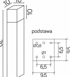 Sklep Kaja Srebrna lampa ogrodowa, wysokość 70cm CB-MAX 700 AL z serii CUBE MAX | Kaja Oświ