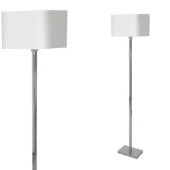 Sklep Kaja Srebrna lampa stojąca z kwadratowym abażurem ML6364 NAPOLI | Kaja