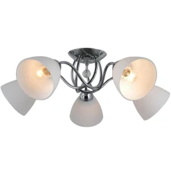 Sklep Kaja Srebrna lampa sufitowa do salonu PND-5643-5 LUGANO | Kaja Oświetlenie