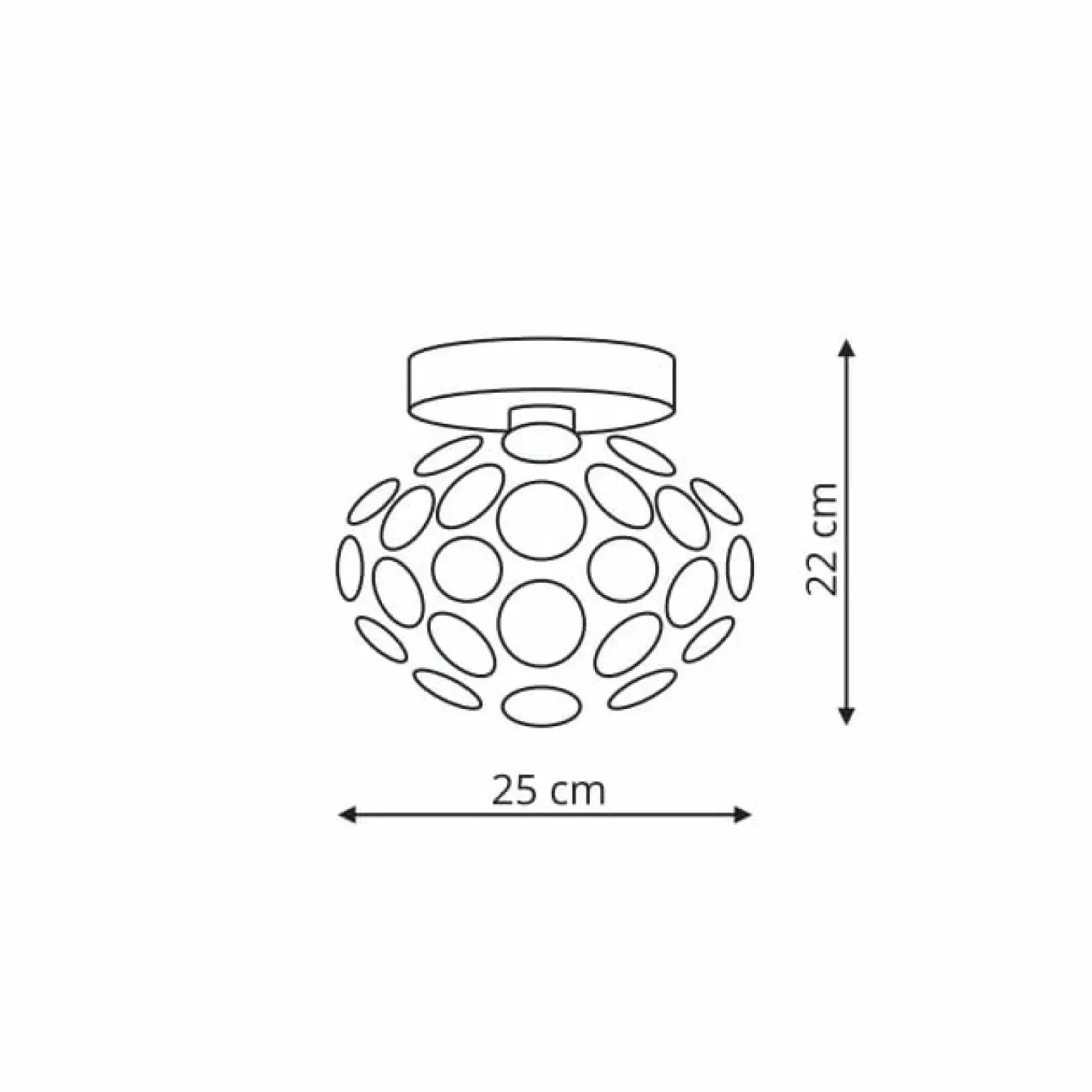 Outlet Srebrna lampa sufitowa, kulka LP-17060/1C FERRARA | Kaja Oświetlenie Żyrandole Nowoczesne