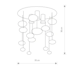 Cheap Srebrna lampa sufitowa na bazie koła 5424 SALVA | Kaja Oświetlenie Żyrandole Nowoczesne