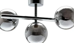 Best Srebrna lampa sufitowa z 3 dymionymi kloszami 5663 z serii LUNA | Kaja Żyrandole Nowoczesne