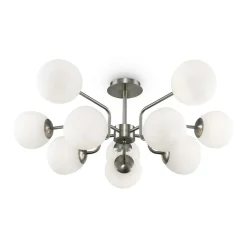 Discount Srebrna lampa wisząca dająca dużo światła MOD221PL-10N z serii ERICH Żyrandole Nowoczesne