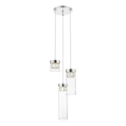 Shop Srebrna lampa wisząca do sypialni P0389-03D-F4AC GEM | Kaja Żyrandole Nowoczesne