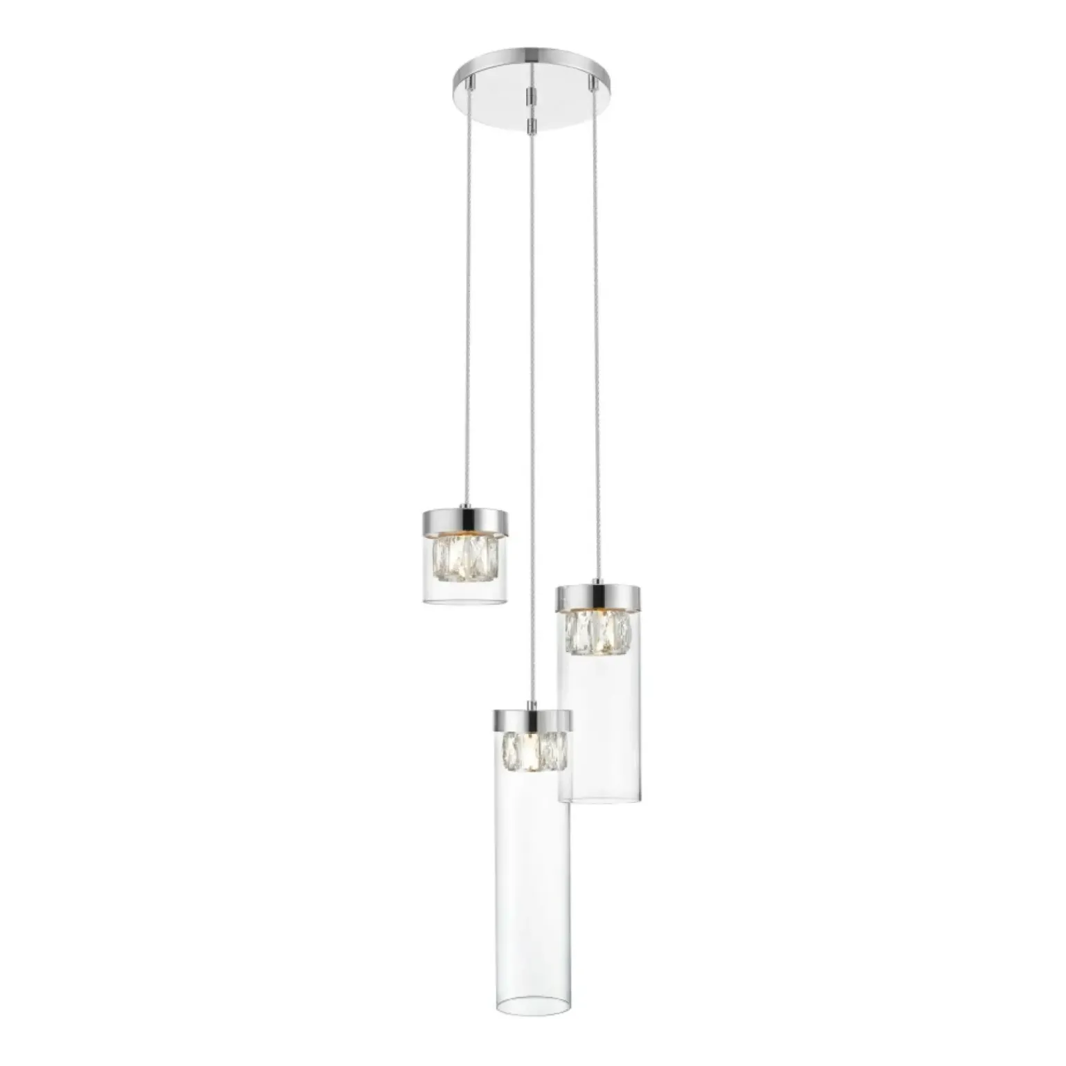 Shop Srebrna lampa wisząca do sypialni P0389-03D-F4AC GEM | Kaja Żyrandole Nowoczesne