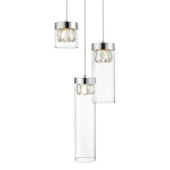 Shop Srebrna lampa wisząca do sypialni P0389-03D-F4AC GEM | Kaja Żyrandole Nowoczesne
