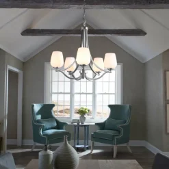 Fashion Srebrna lampa wisząca na 5 żarówek FE-VINTNER5 z serii VINTNER Żyrandole Nowoczesne