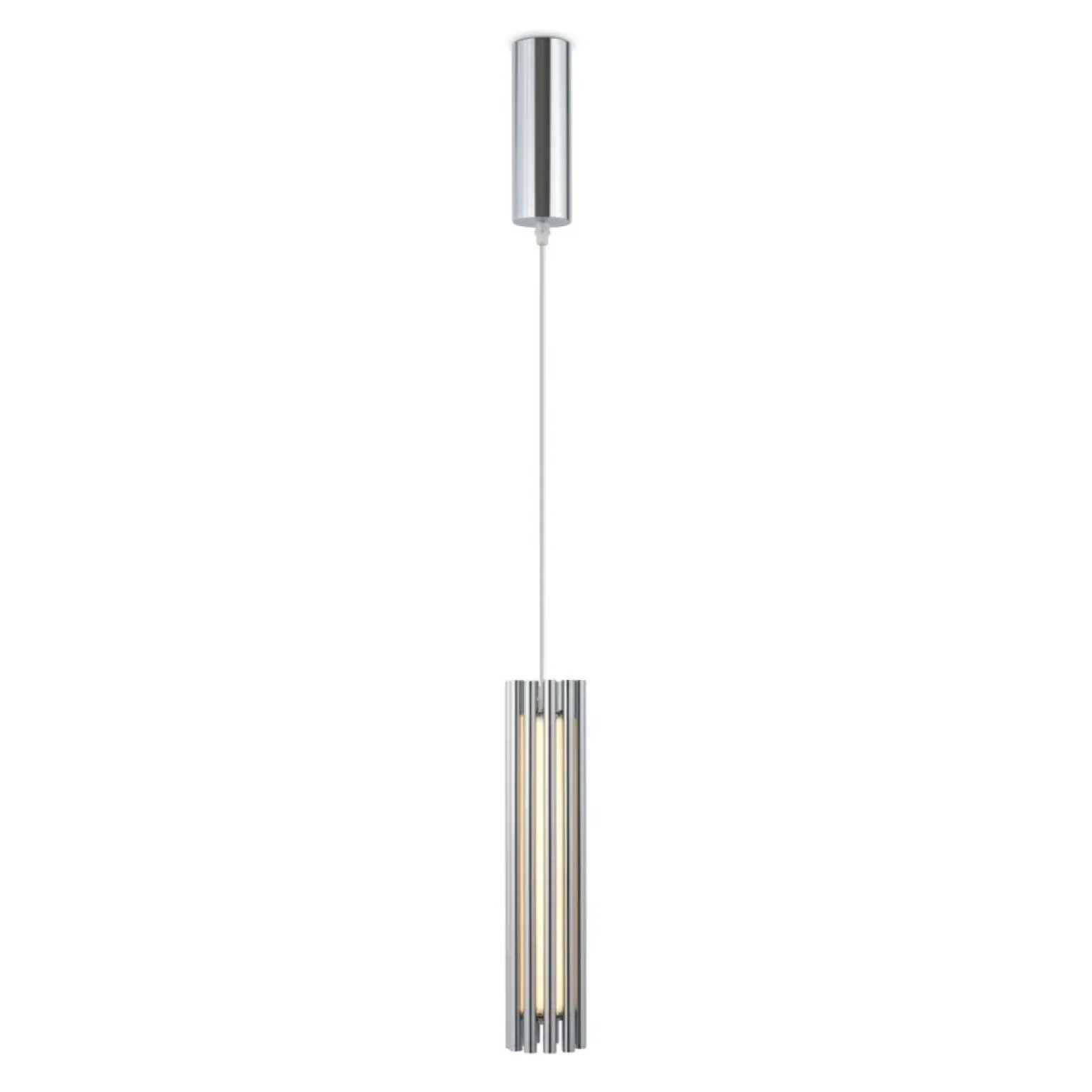 Shop Srebrna lampa wisząca, wbudowany LED MOD410PL-L12CH3K z serii SONATA Żyrandole Nowoczesne