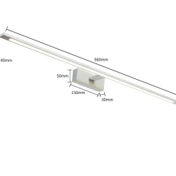 Sklep Kaja Srebrny kinkiet łazienkowy LED 96cm GS-LWB-32W CH CCT ISLA | Kaja