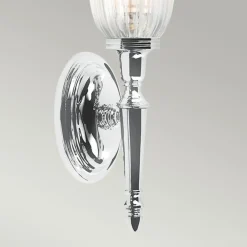 Sklep Kaja Srebrny kinkiet ścienny do sypialni BATH-DRYDEN1-PC z serii DRYDEN