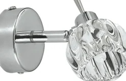 Sklep Kaja Srebrny kinkiet z kryształowym kloszem 91-70289 BOMBOLA | Kaja