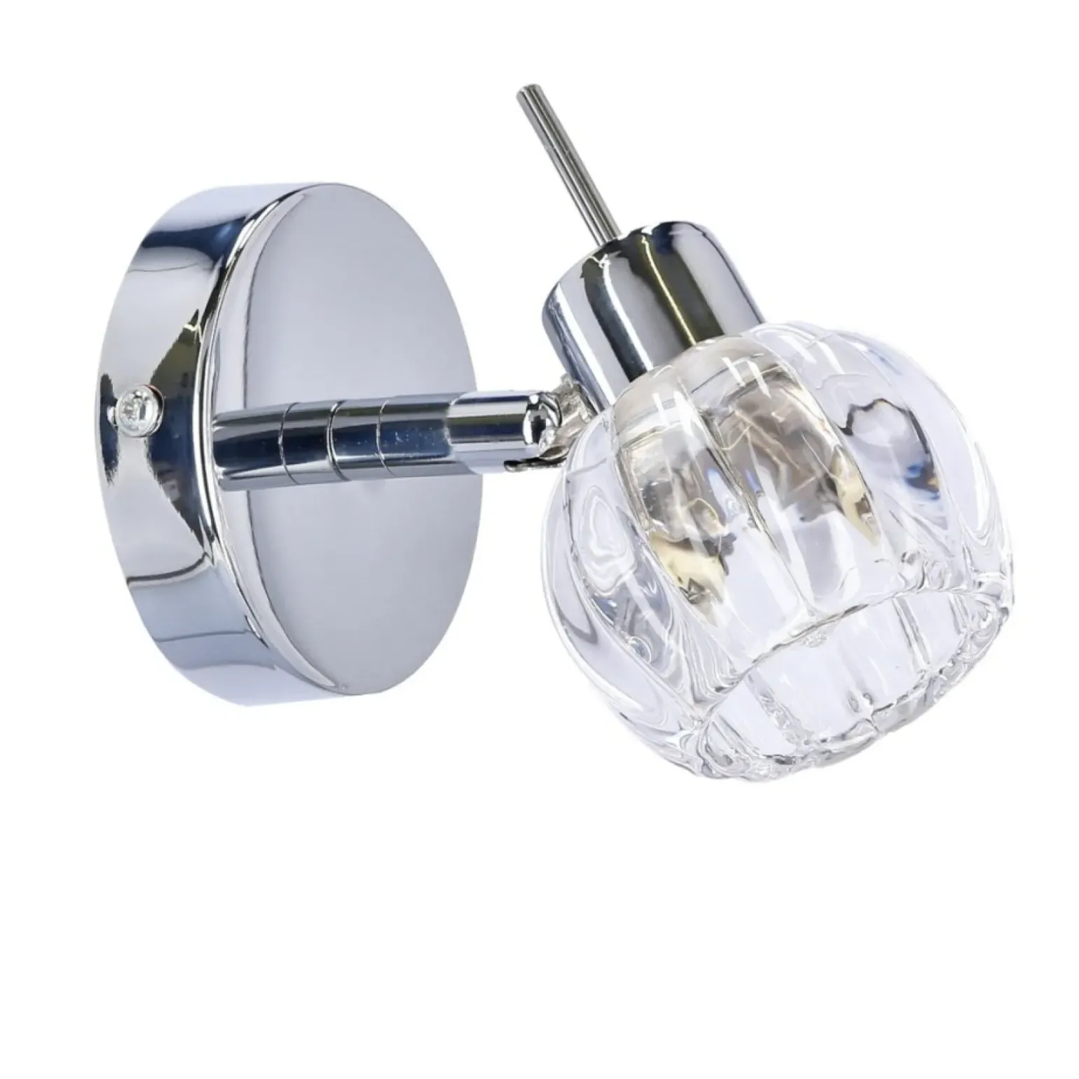 Sklep Kaja Srebrny kinkiet z kryształowym kloszem 91-70289 BOMBOLA | Kaja