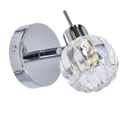 Sklep Kaja Srebrny kinkiet z kryształowym kloszem 91-70289 BOMBOLA | Kaja