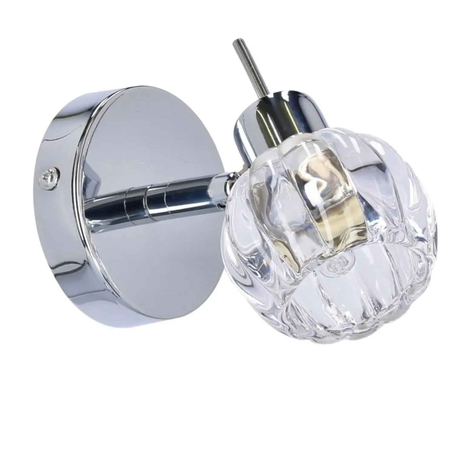 Sklep Kaja Srebrny kinkiet z kryształowym kloszem 91-70289 BOMBOLA | Kaja