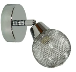 Sklep Kaja Srebrny kinkiet z siateczkowym kloszem 91-06950 NOVEL | Kaja