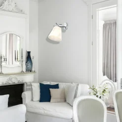 Sklep Kaja Srebrny reflektor ścienny z abażurem LP-5031/1W WH BALI | Kaja