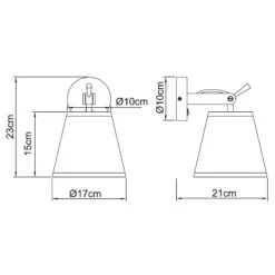 Sklep Kaja Srebrny reflektor ścienny z abażurem LP-5031/1W WH BALI | Kaja
