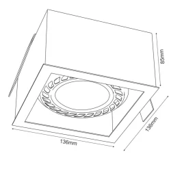 Sklep Kaja Stała oprawa wpustowa 13,6x13,6cm GU10/ES111 ANT 3273 z serii CAGE