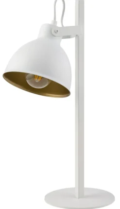 Sklep Kaja Stylowa, biało-złota lampka na biurko ucznia SIG 50265 - MARS B/ZŁ