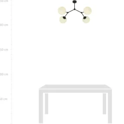 Best Stylowa, czarna lampa sufitowa z białymi kloszami 1133/4 SPACE | Kaja Żyrandole Nowoczesne