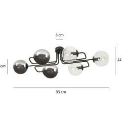 Cheap Stylowa czarna lampa sufitowa z kloszami 834/6A3 | Kaja Oświetlenie Żyrandole Nowoczesne