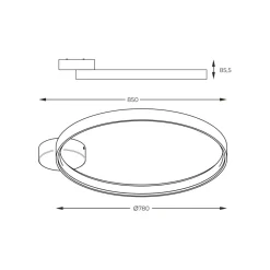 Shop Stylowa, czarna lampa sufitowa, obręcz LED LA0772 z serii CIRCLE Żyrandole Nowoczesne