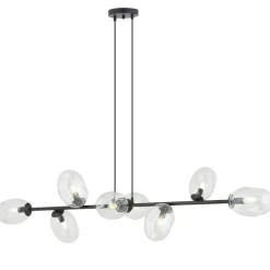 Shop Stylowa, czarna lampa wisząca nad stół 1262/8 z serii PANDORA | Kaja Żyrandole Nowoczesne