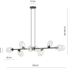 Shop Stylowa, czarna lampa wisząca nad stół 1262/8 z serii PANDORA | Kaja Żyrandole Nowoczesne