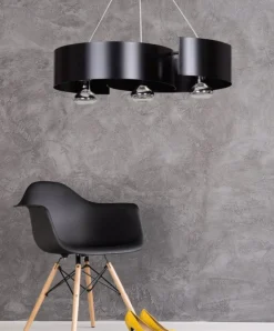 Best Sale Stylowa, czarna lampa wisząca w stylu loftowym 284/3 VIXON | Kaja Żyrandole Nowoczesne