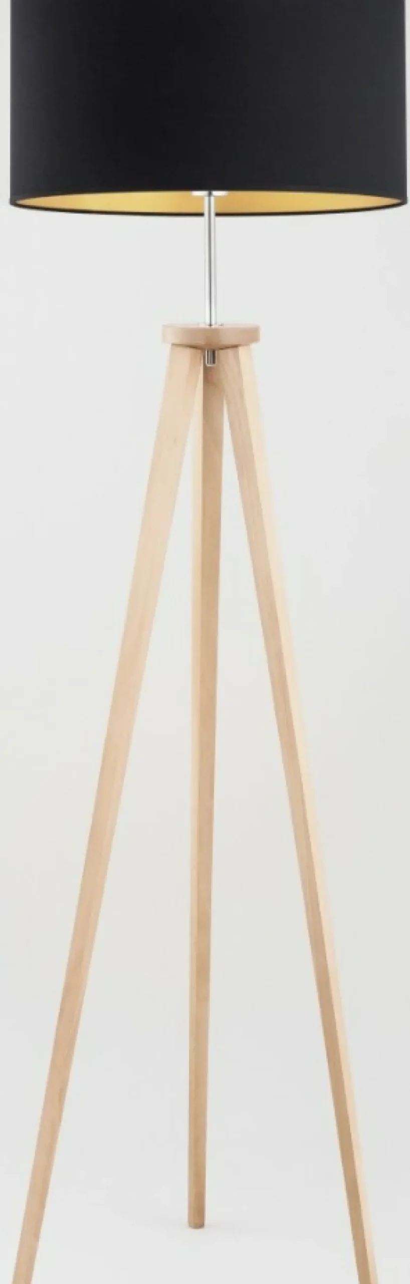 Sklep Kaja Stylowa, drewniana lampa stojąca z czarnym abażurem AL 9286 | Kaja