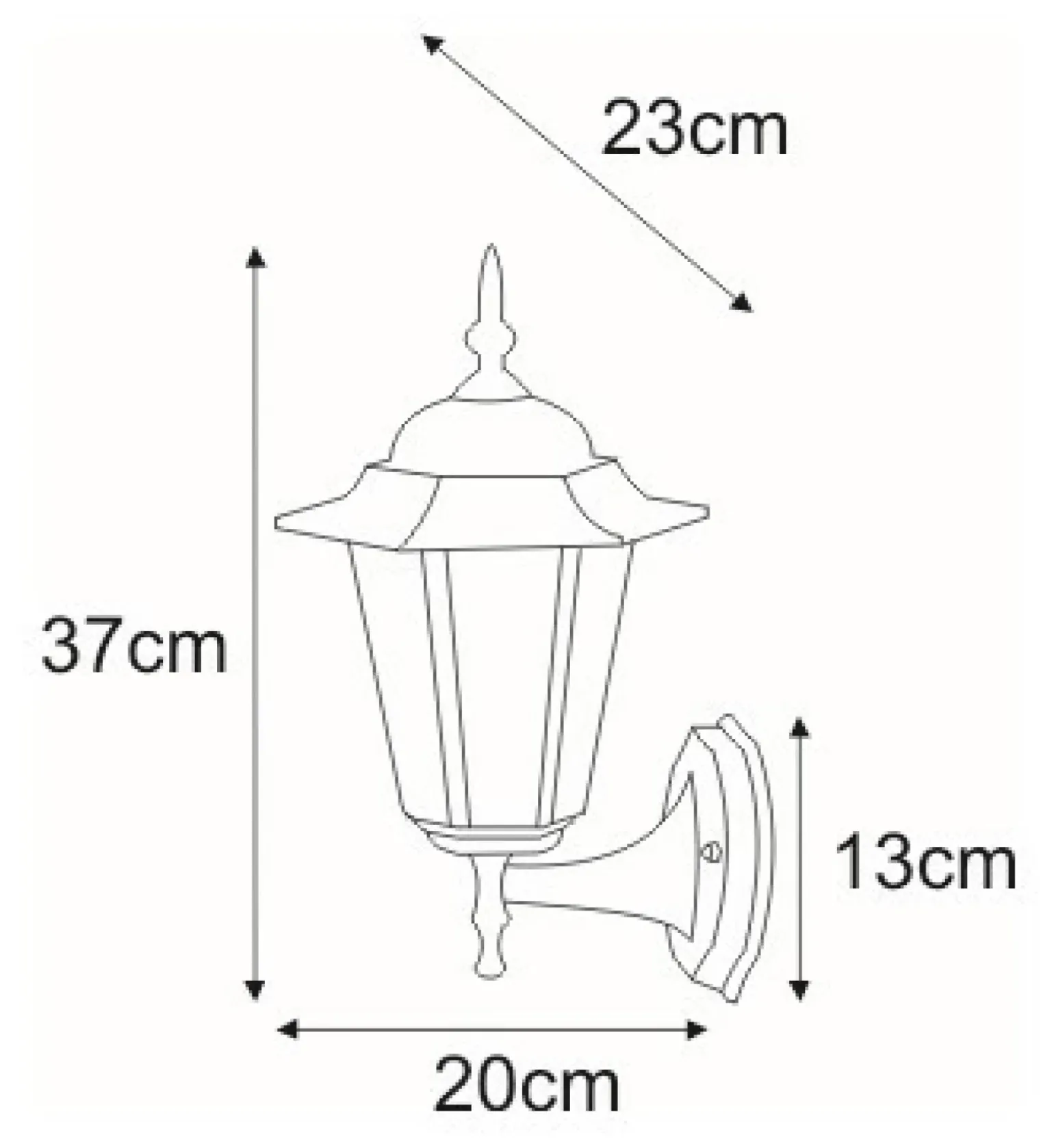 Sklep Kaja Stylowa, górna lampa elewacyjna K-5009A UP CZ STANDARD | Kaja