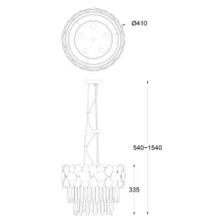 Outlet Stylowa, kryształowa lampa wisząca P0506-05A-F4AC QUASAR | Kaja Żyrandole Nowoczesne