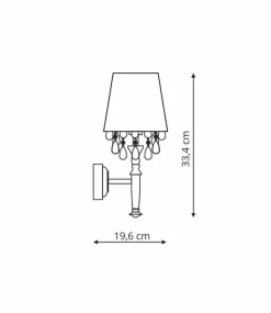 Sklep Kaja Stylowa lampa ścienna z kryształkami LP-0412/1W BK VIGO | Kaja