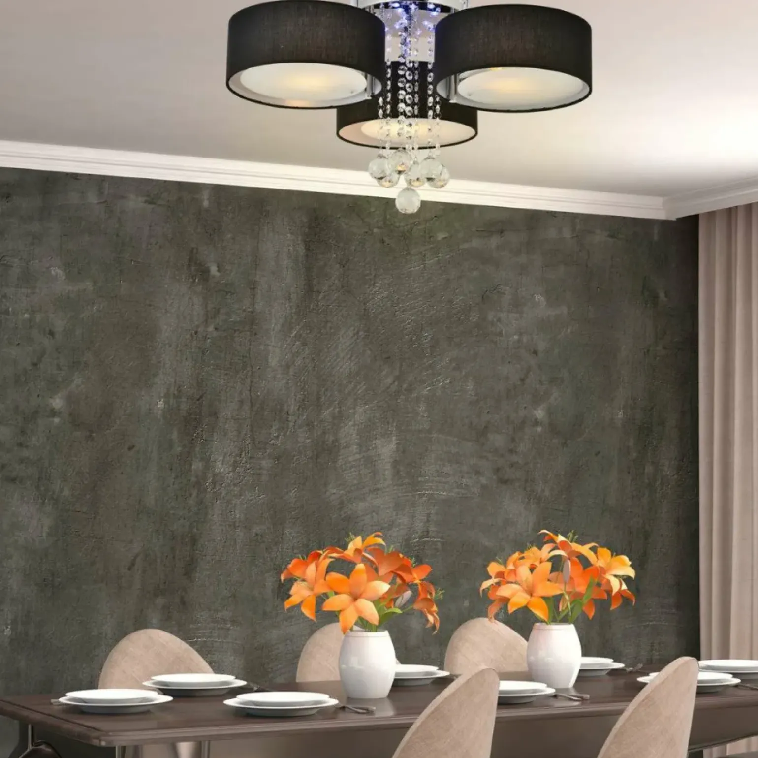 Sale Stylowa lampa do sypialni glamour LP-991/3C BK GAMBELA | Kaja Żyrandole Nowoczesne