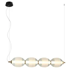 Best Stylowa lampa LED nad wyspę kuchenną PND-45372-4-WH-CL RINOT | Kaja Żyrandole Nowoczesne